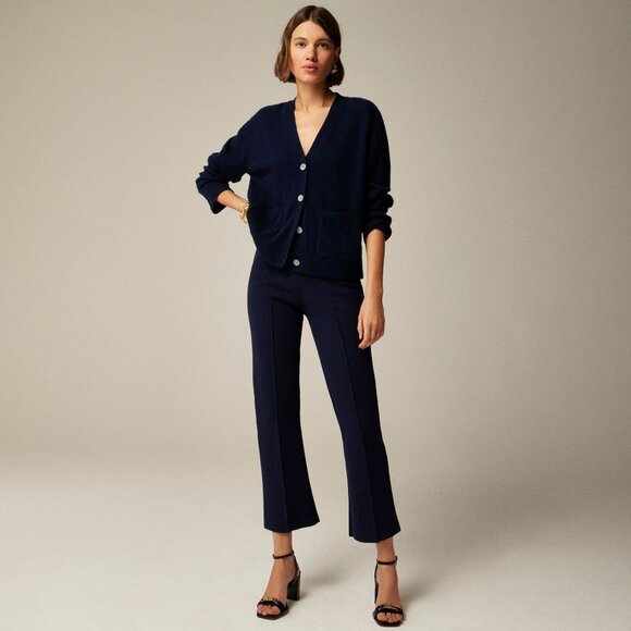 J. Crew Delaney Kickout Sweater Pants Womens S Black Comfort Classic Office NWT